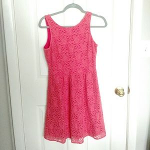 The Limited Sleeveless Lace Dress Pink Coral